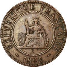 Coin, FRENCH INDO-CHINA, Cent, 1892, Paris, EF(40-45), Bronze, KM:1, Lecompte:43