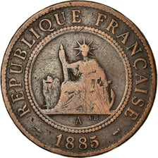 Coin, FRENCH INDO-CHINA, Cent, 1885, Paris, VF(20-25), Bronze, KM:1