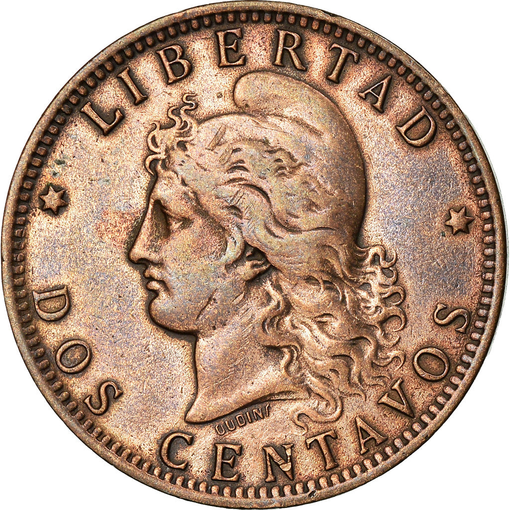 Coin, Argentina, 2 Centavos, 1893, EF(40-45), Bronze, KM:33