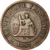 Monnaie, FRENCH INDO-CHINA, Cent, 1887, Paris, TB+, Bronze, KM:1, Lecompte:39