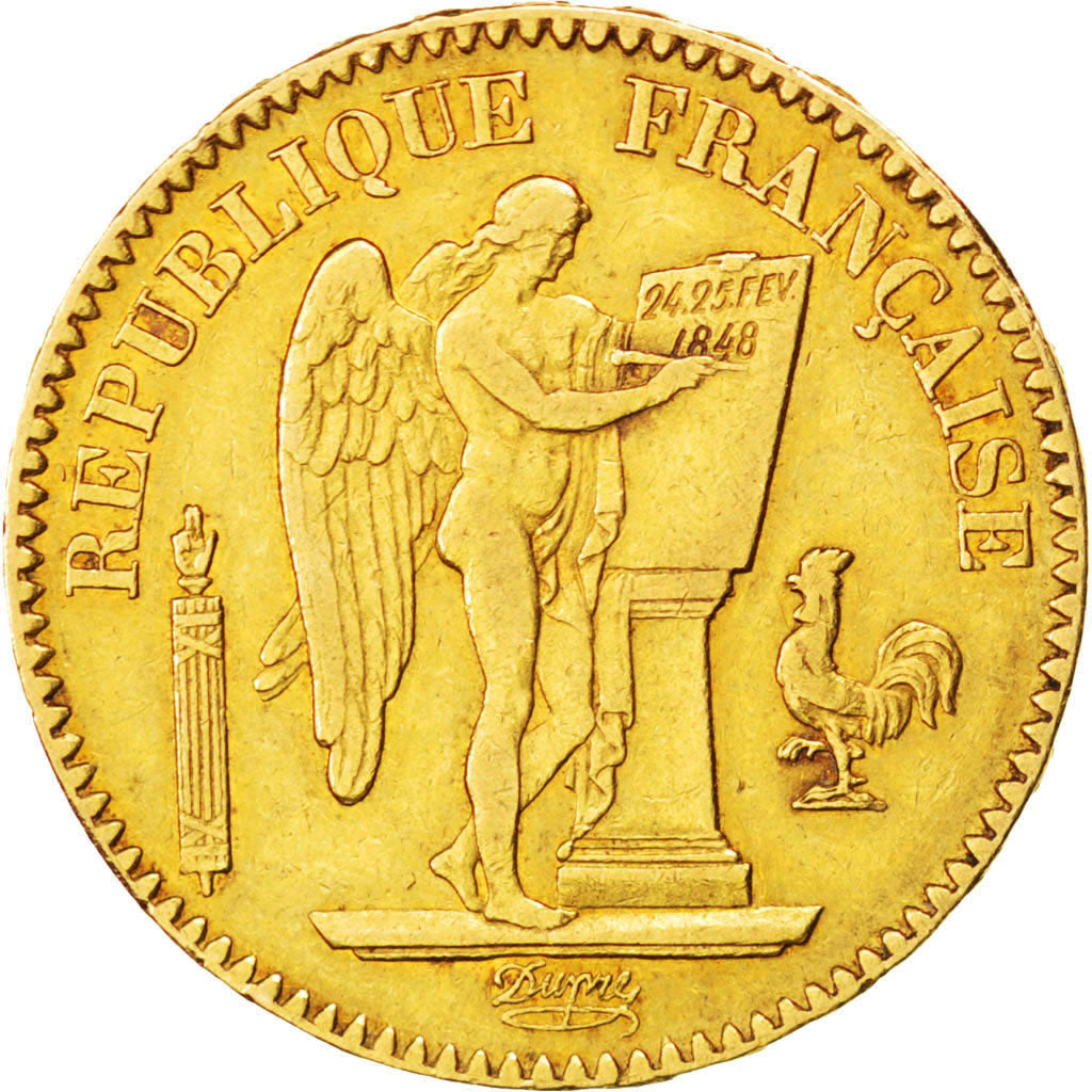 FRANCE, Génie, 20 Francs, 1848, Paris, KM #757, EF(40-45), Gold, Gadoury #1032, 