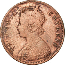 Coin, INDIA-BRITISH, Victoria, 1/4 Anna, 1891, VF(20-25), Copper, KM:486