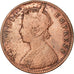 Coin, INDIA-BRITISH, Victoria, 1/4 Anna, 1891, VF(20-25), Copper, KM:486