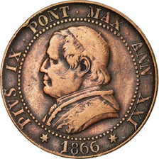 Moneta, STATI ITALIANI, PAPAL STATES, Pius IX, Soldo, 5 Centesimi, 1866, Roma