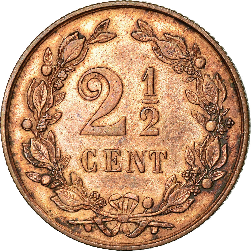 Coin, Netherlands, William III, 2-1/2 Cent, 1881, EF(40-45), Bronze, KM:108.1