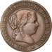 Coin, Spain, Isabel II, 2-1/2 Centimos, 1867, VF(20-25), Copper, KM:634.2