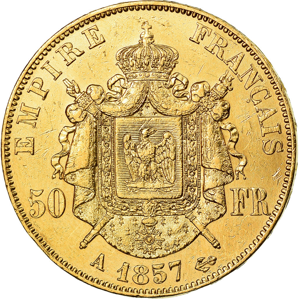 Munten, Frankrijk, Napoleon III, Napoléon III, 50 Francs, 1857, Paris, ZF+