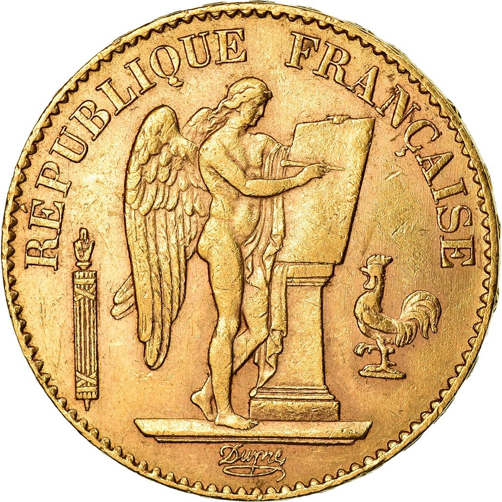 Moneta, Francja, Génie, 20 Francs, 1895, Paris, AU(55-58), Złoto, KM:825