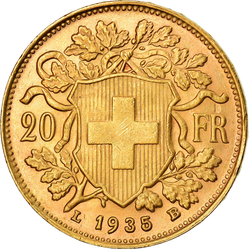 Moneda, Suiza, 20 Francs, 1935, Bern, SC, Oro, KM:35.1