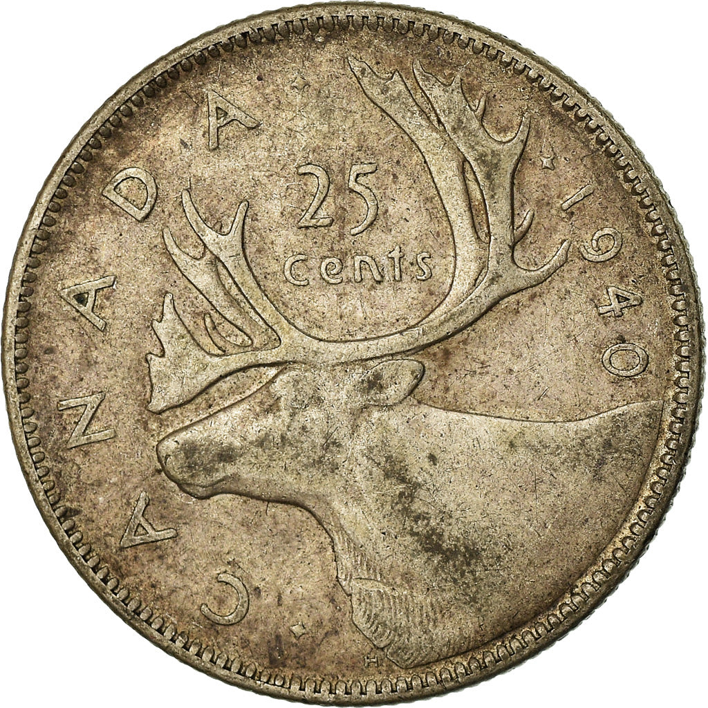 Coin, Canada, George VI, 25 Cents, 1940, Royal Canadian Mint, Ottawa, VF(20-25)