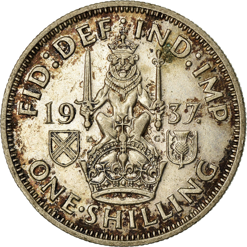 Coin, Great Britain, George VI, Shilling, 1937, AU(50-53), Silver, KM:853