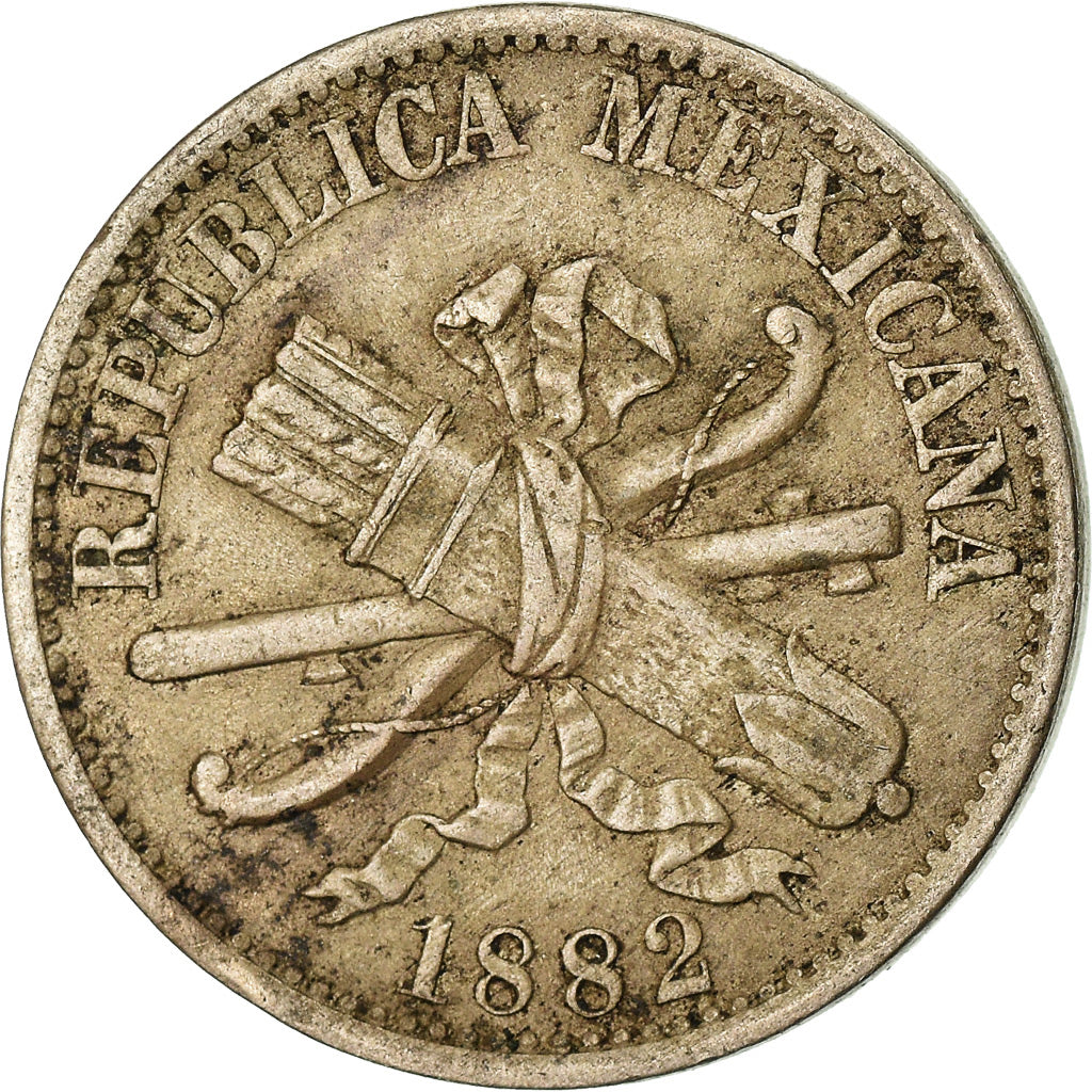 Moneta, Messico, 5 Centavos, 1882, Mexico City, MB, Rame-nichel, KM:399