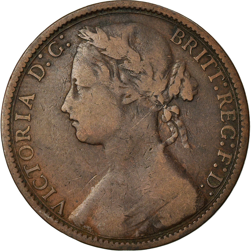 Coin, Great Britain, Victoria, Penny, 1877, VF(30-35), Bronze, KM:755