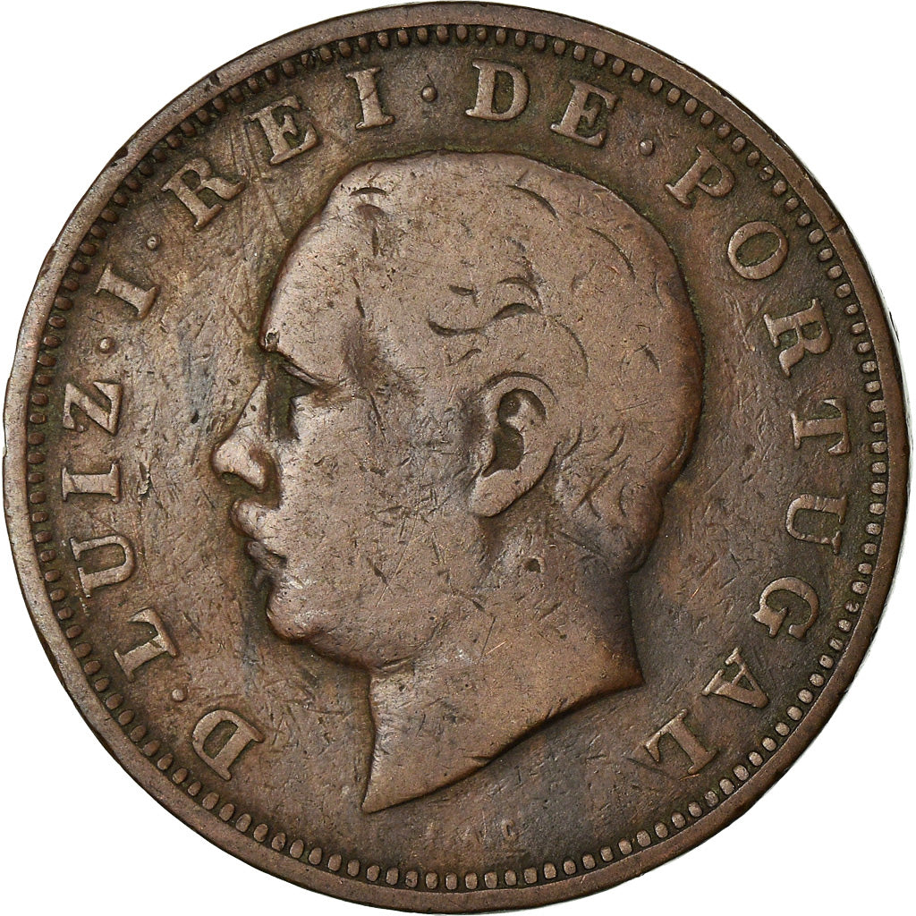 Moeda, Portugal, Luiz I, 20 Reis, 1884, VF(30-35), Bronze, KM:527