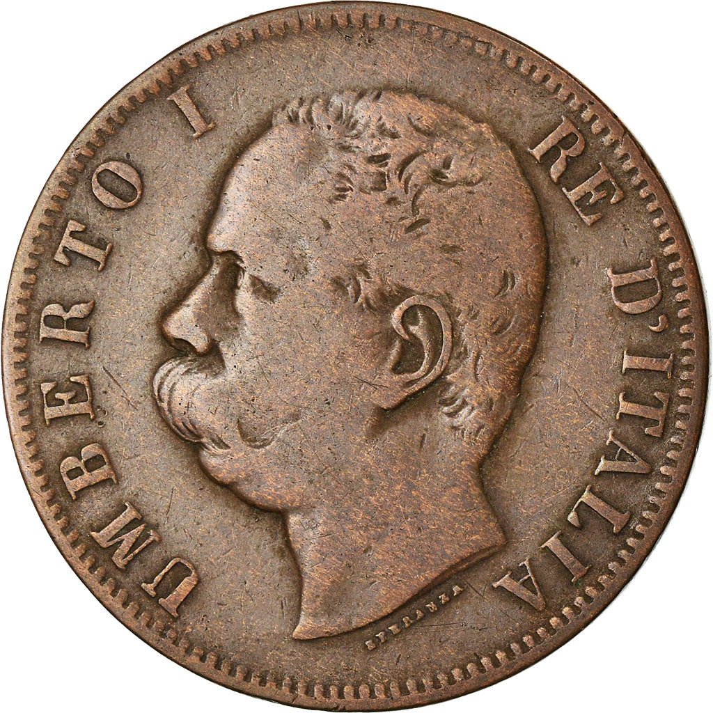 Moneta, Italia, Umberto I, 10 Centesimi, 1893, Rome, MB+, Rame, KM:27.2