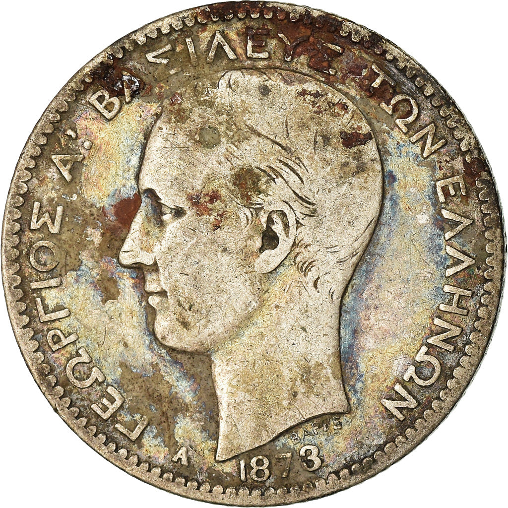 Coin, Greece, George I, Drachma, 1873, Paris, VF(20-25), Silver, KM:38