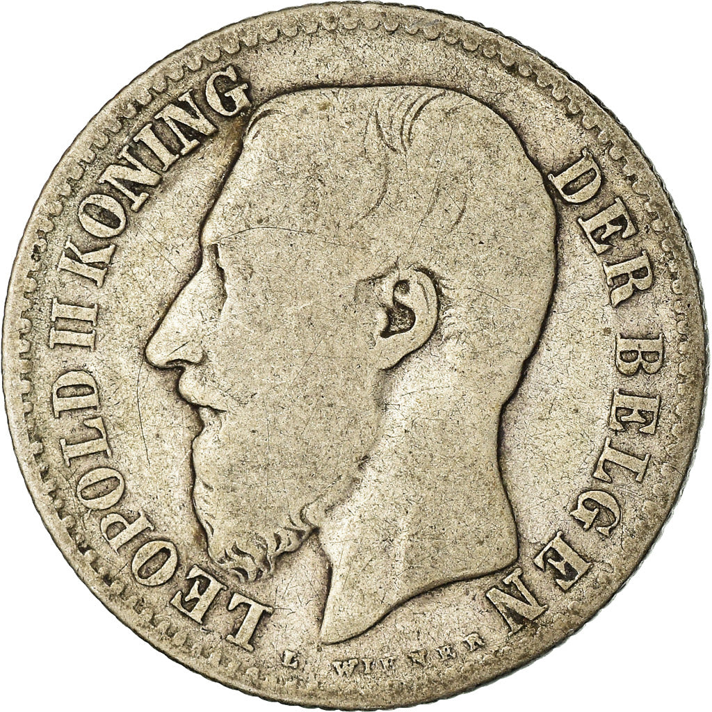 Monnaie, Belgique, Leopold II, Franc, 1887, B+, Argent, KM:29.2