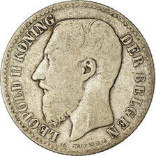 Monnaie, Belgique, Leopold II, Franc, 1887, B+, Argent, KM:29.2