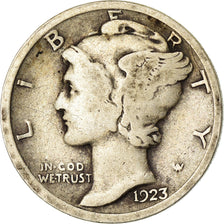 Moneda, Estados Unidos, Mercury Dime, Dime, 1923, U.S. Mint, Philadelphia, BC+
