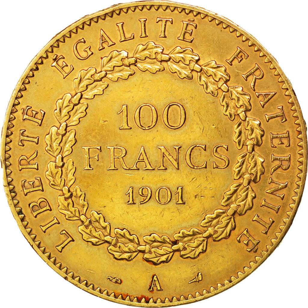 FRANCE, Génie, 100 Francs, 1901, Paris, KM #832, EF(40-45), Gold, Gadoury #1137,