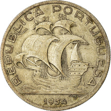 Coin, Portugal, 10 Escudos, 1954, VF(20-25), Silver, KM:586