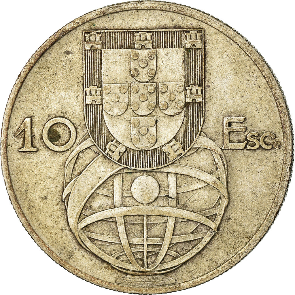 Coin, Portugal, 10 Escudos, 1954, VF(20-25), Silver, KM:586