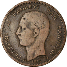 Coin, Greece, George I, 5 Lepta, 1878, VF(20-25), Copper, KM:54