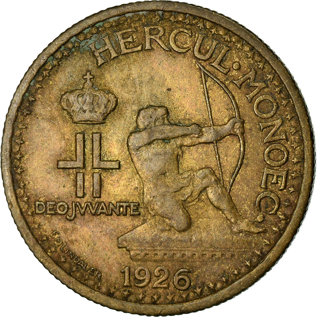 Coin, Monaco, Louis II, 50 Centimes, 1926, Poissy, VF(30-35), Aluminum-Bronze