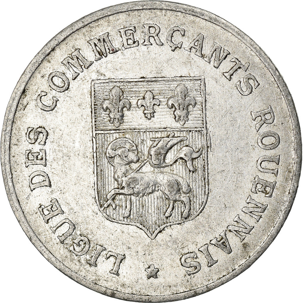 Monnaie, France, Ligue des Commerçants, Rouen, 10 Centimes, 1920, TTB