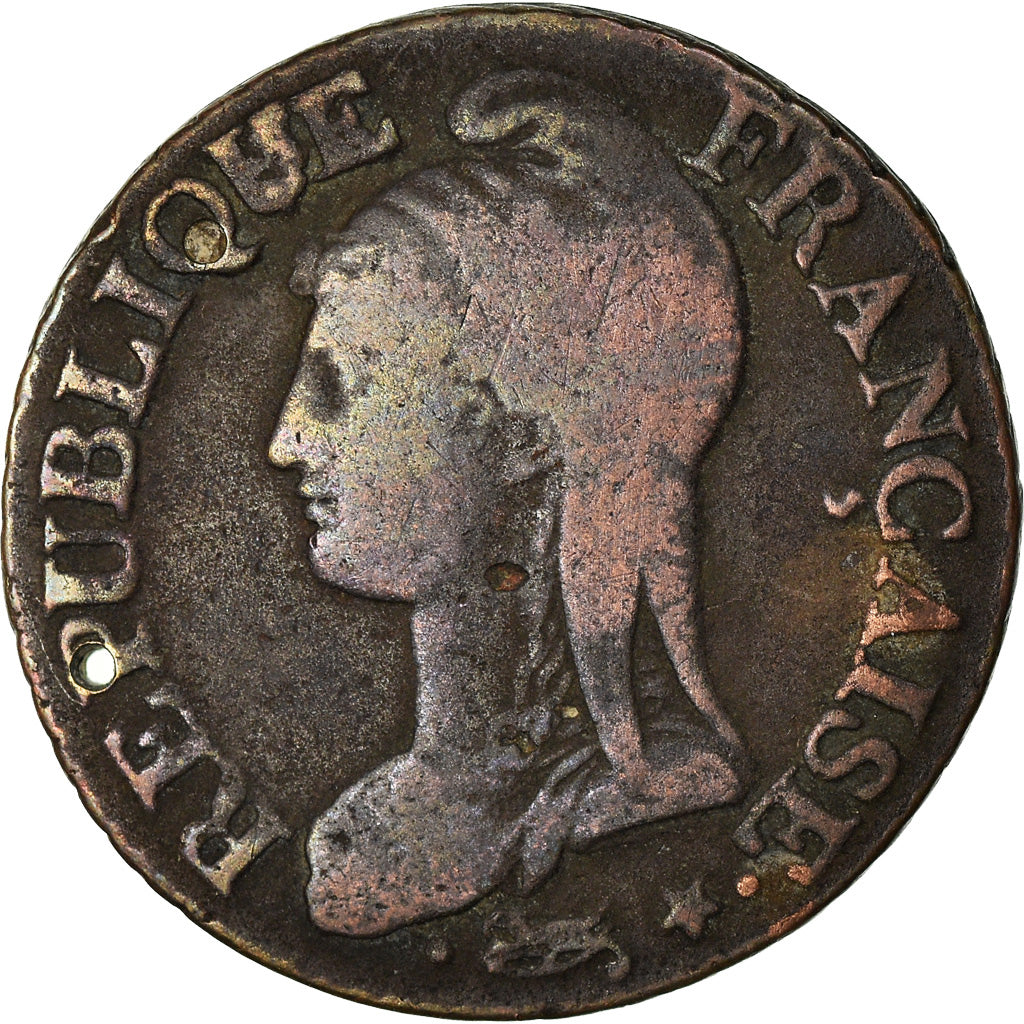 Coin, France, Dupré, 5 Centimes, AN 7, Paris, VF(20-25), Bronze, KM:640.1