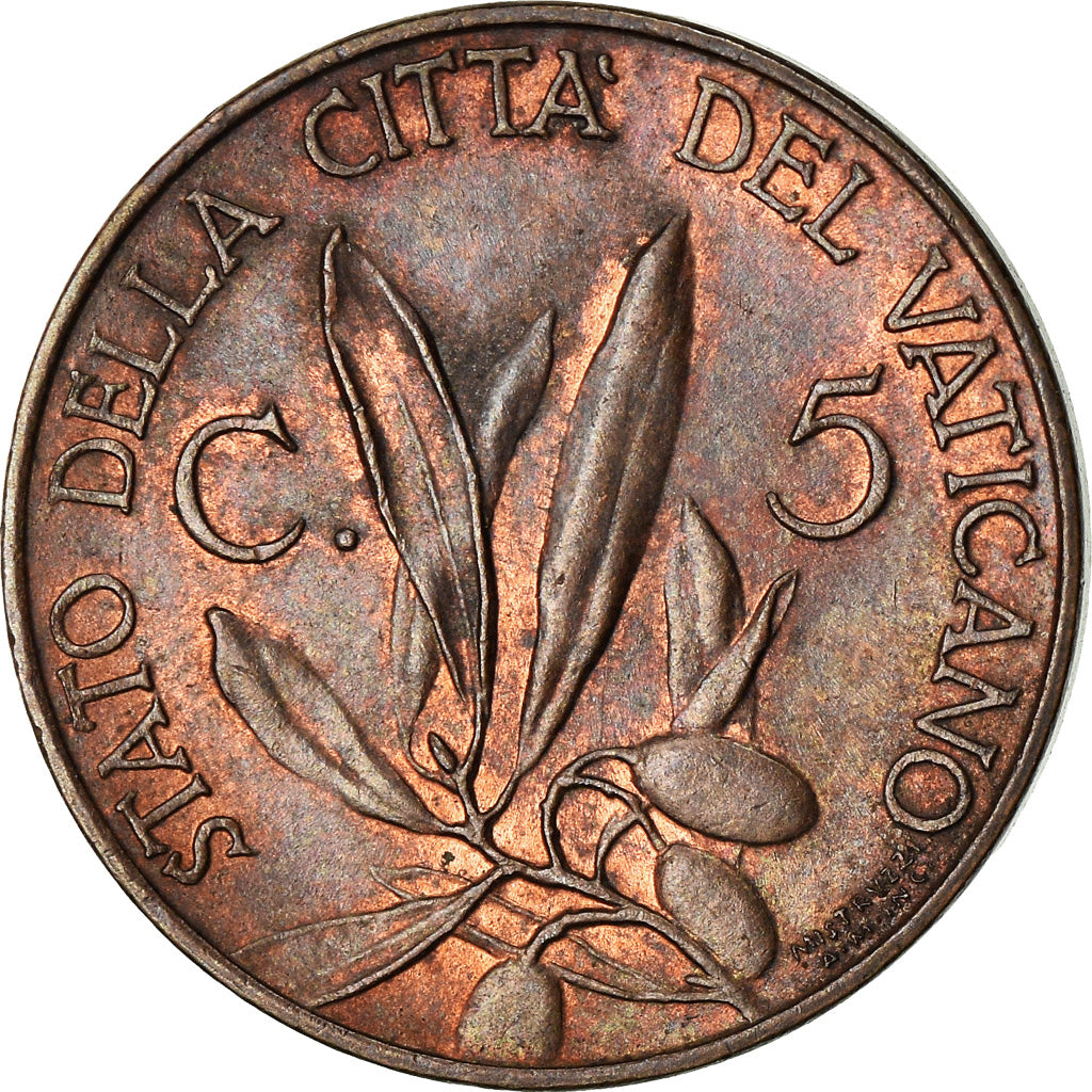 Moneta, CITTÀ DEL VATICANO, Pius XI, 5 Centesimi, 1932, Rome, BB+, Bronzo, KM:1