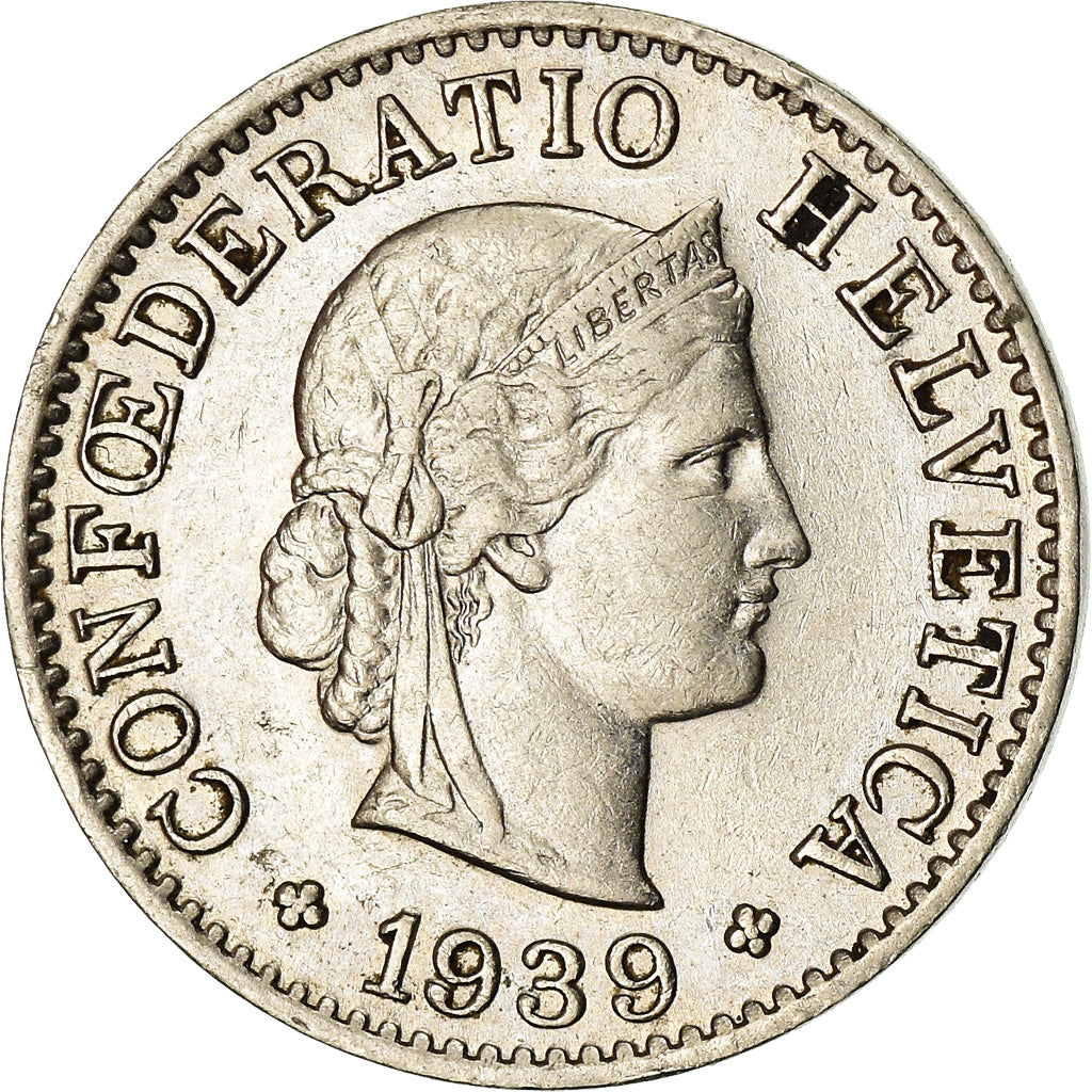 Moneta, Svizzera, 5 Rappen, 1939, Bern, BB+, Nichel, KM:26b