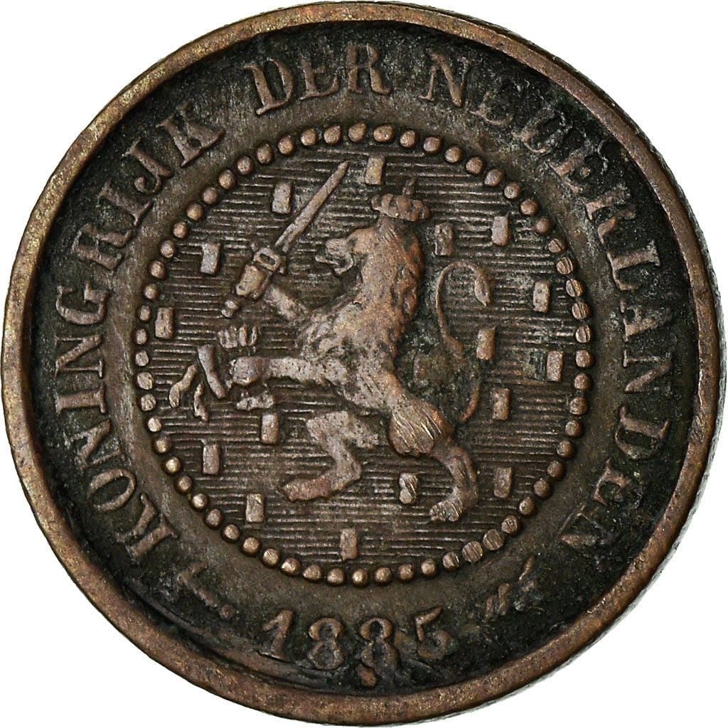 Coin, Netherlands, William III, 1/2 Cent, 1885, VF(30-35), Bronze, KM:109.1
