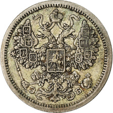 Moneda, Rusia, Nicholas II, 15 Kopeks, 1907, Saint-Petersburg, BC+, Plata