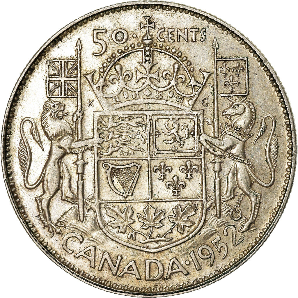 Coin, Canada, George VI, 50 Cents, 1952, Royal Canadian Mint, Ottawa, EF(40-45)