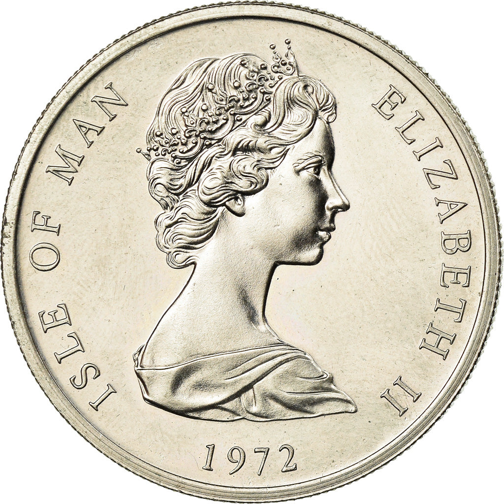 Moneta, Wyspa Man, Elizabeth II, 25 Pence, 1972, AU(55-58), Miedź-Nikiel, KM:25