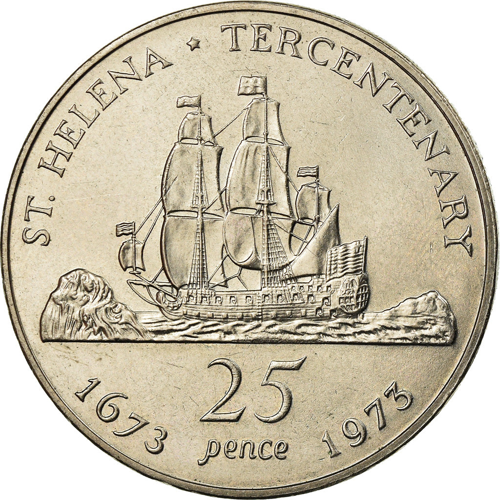 Coin, Saint Helena, Elizabeth II, 25 Pence, Crown, 1973, AU(50-53)