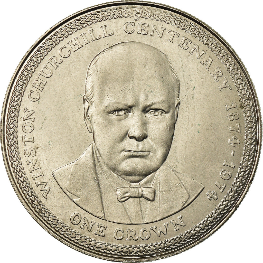 Coin, Isle of Man, Elizabeth II, Anniversaire de la naissance de Churchill