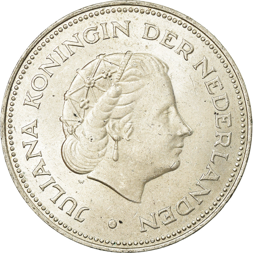 Coin, Netherlands, Juliana, 10 Gulden, 1970, EF(40-45), Silver, KM:195