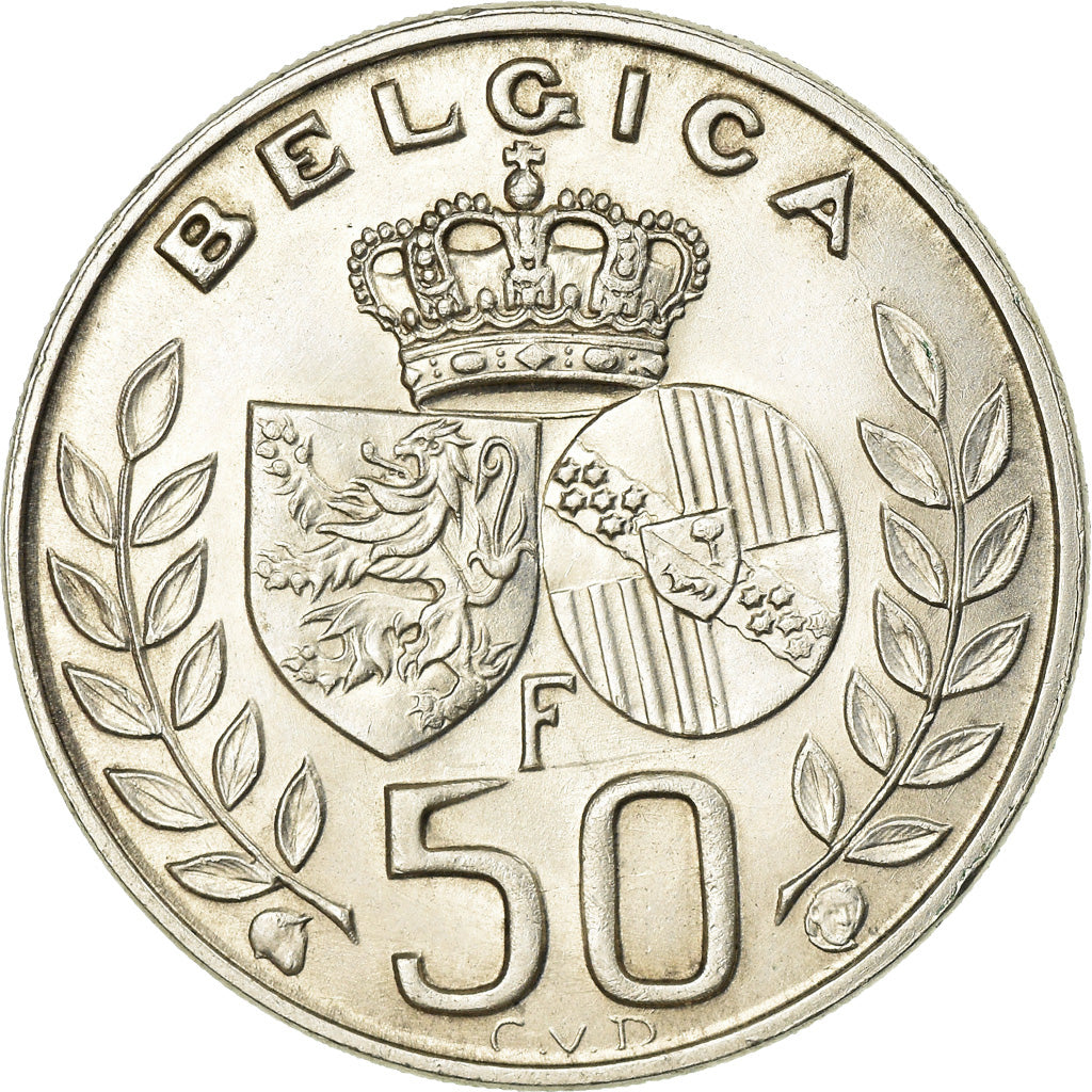 Coin, Belgium, 50 Francs, 50 Frank, 1960, Brussels, AU(55-58), Silver, KM:152.1