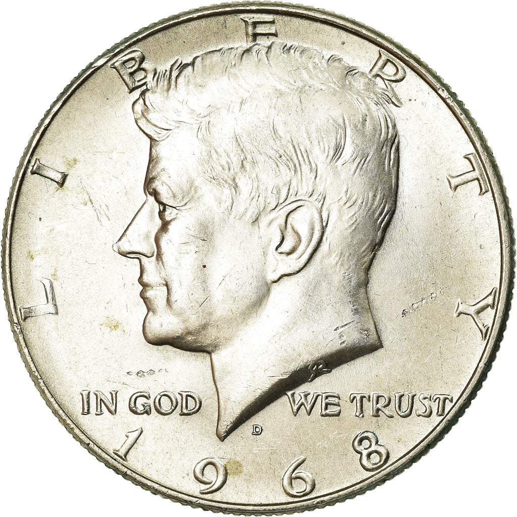 Coin, United States, Kennedy Half Dollar, Half Dollar, 1968, U.S. Mint, Denver