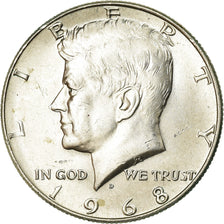 Coin, United States, Kennedy Half Dollar, Half Dollar, 1968, U.S. Mint, Denver