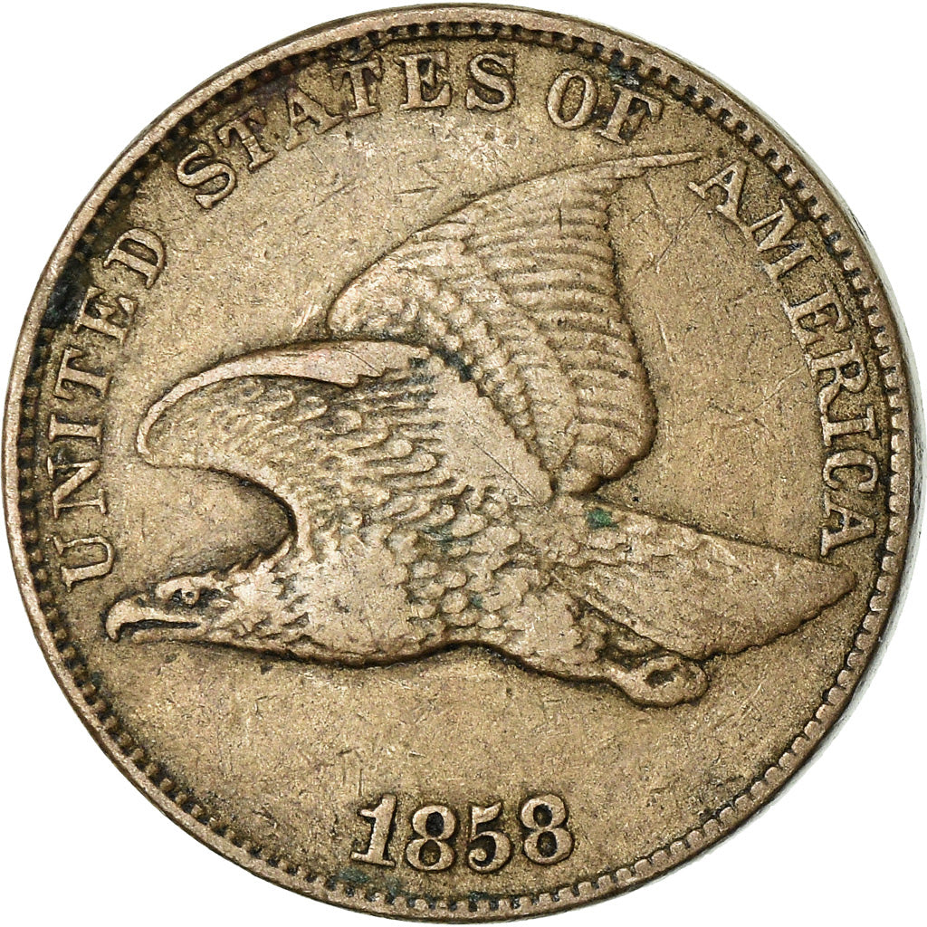 Coin, United States, Flying Eagle Cent, Cent, 1858, U.S. Mint, Philadelphia