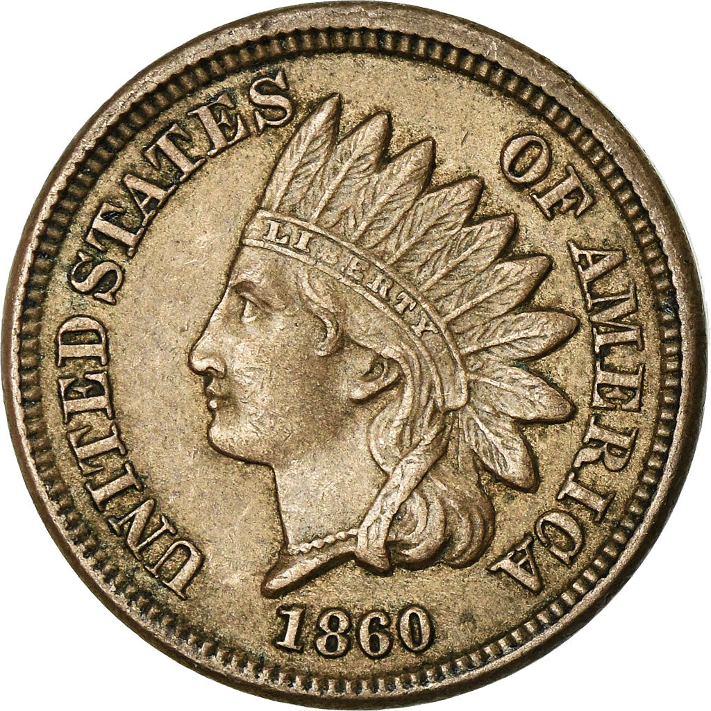 Coin, United States, Indian Head Cent, Cent, 1860, U.S. Mint, Philadelphia