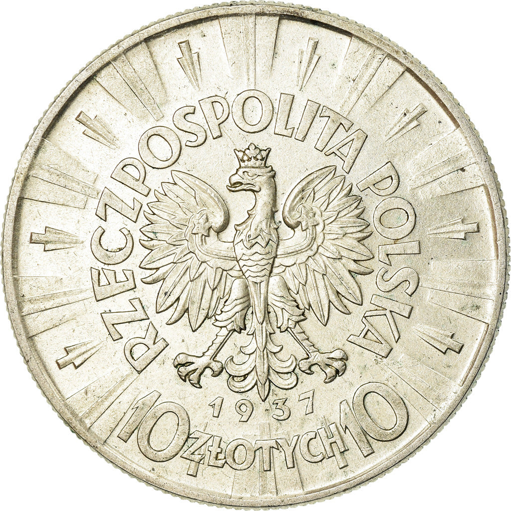 Coin, Poland, 10 Zlotych, 1937, Warsaw, EF(40-45), Silver, KM:29