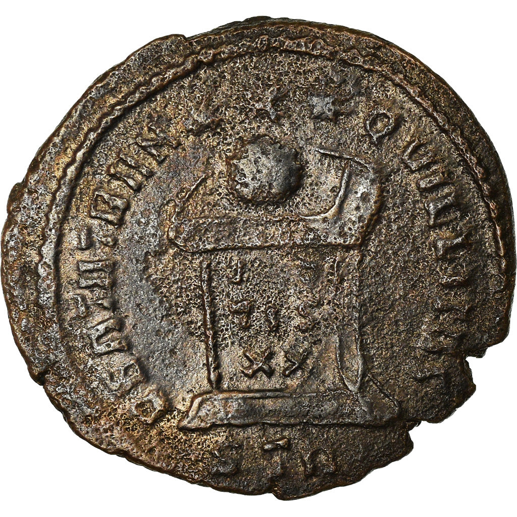 Moneta, Crispus, Nummus, 322, Trier, AU(50-53), Miedź, RIC:372