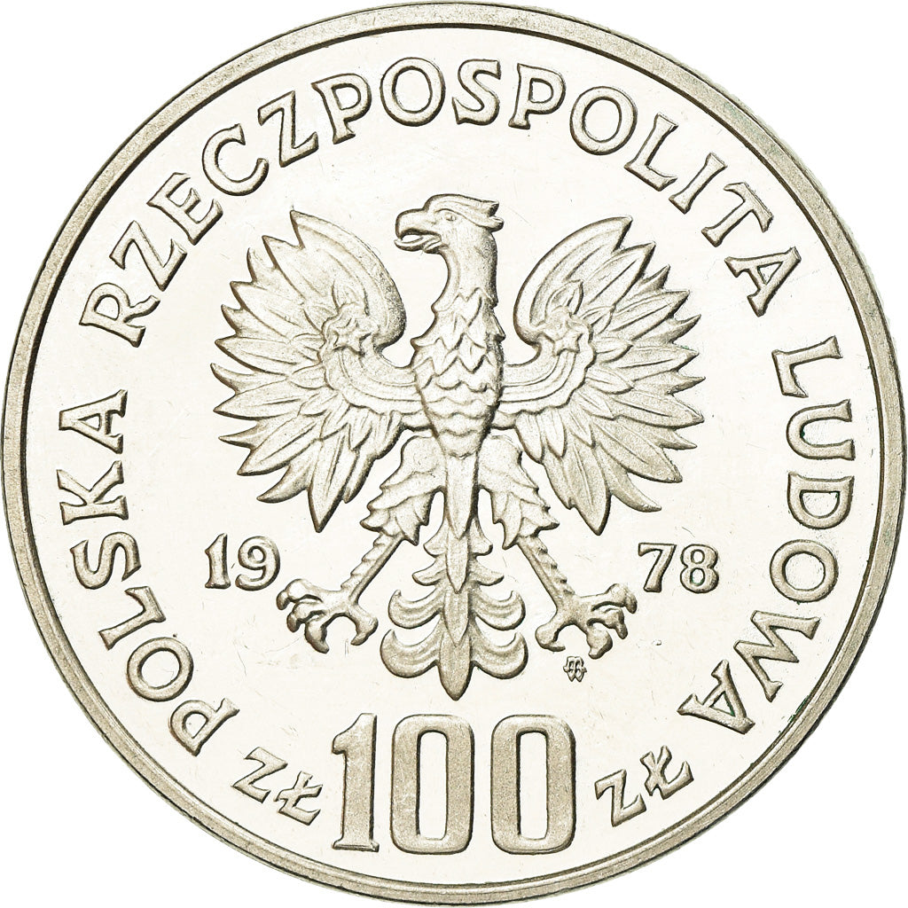 Coin, Poland, 100 Zlotych, 1978, Warsaw, MS(63), Silver, KM:93