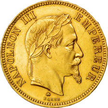 Moneta, Francia, Napoleon III, Napoléon III, 100 Francs, 1864, Paris, BB+, Oro