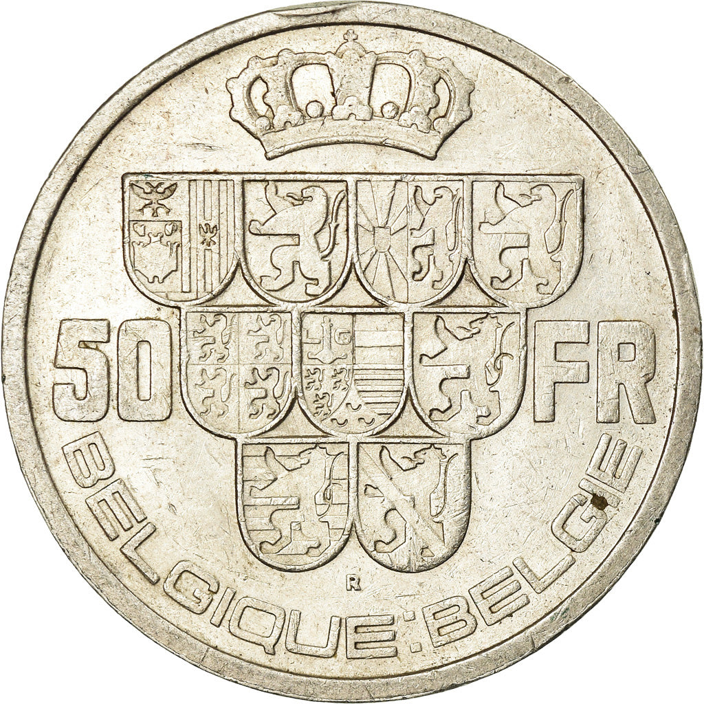 Coin, Belgium, 50 Francs, 50 Frank, 1939, EF(40-45), Silver, KM:121