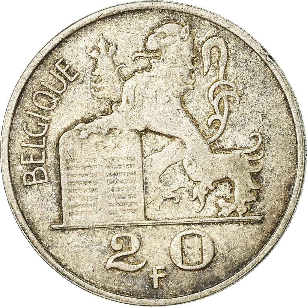 Coin, Belgium, 20 Francs, 20 Frank, 1950, VF(30-35), Silver, KM:140.1